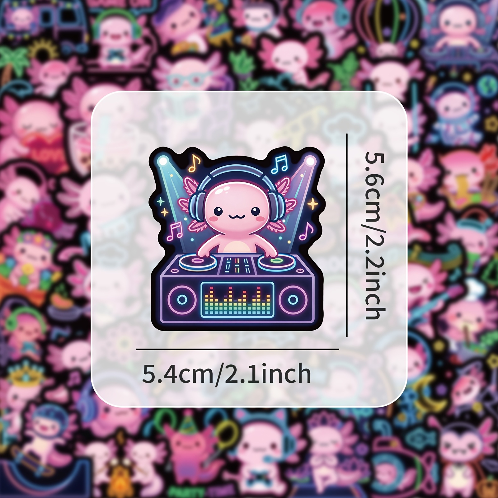50pcs Cool Neon  Axolotl Stick - Laptop Accessories Cool ulasan dan harga