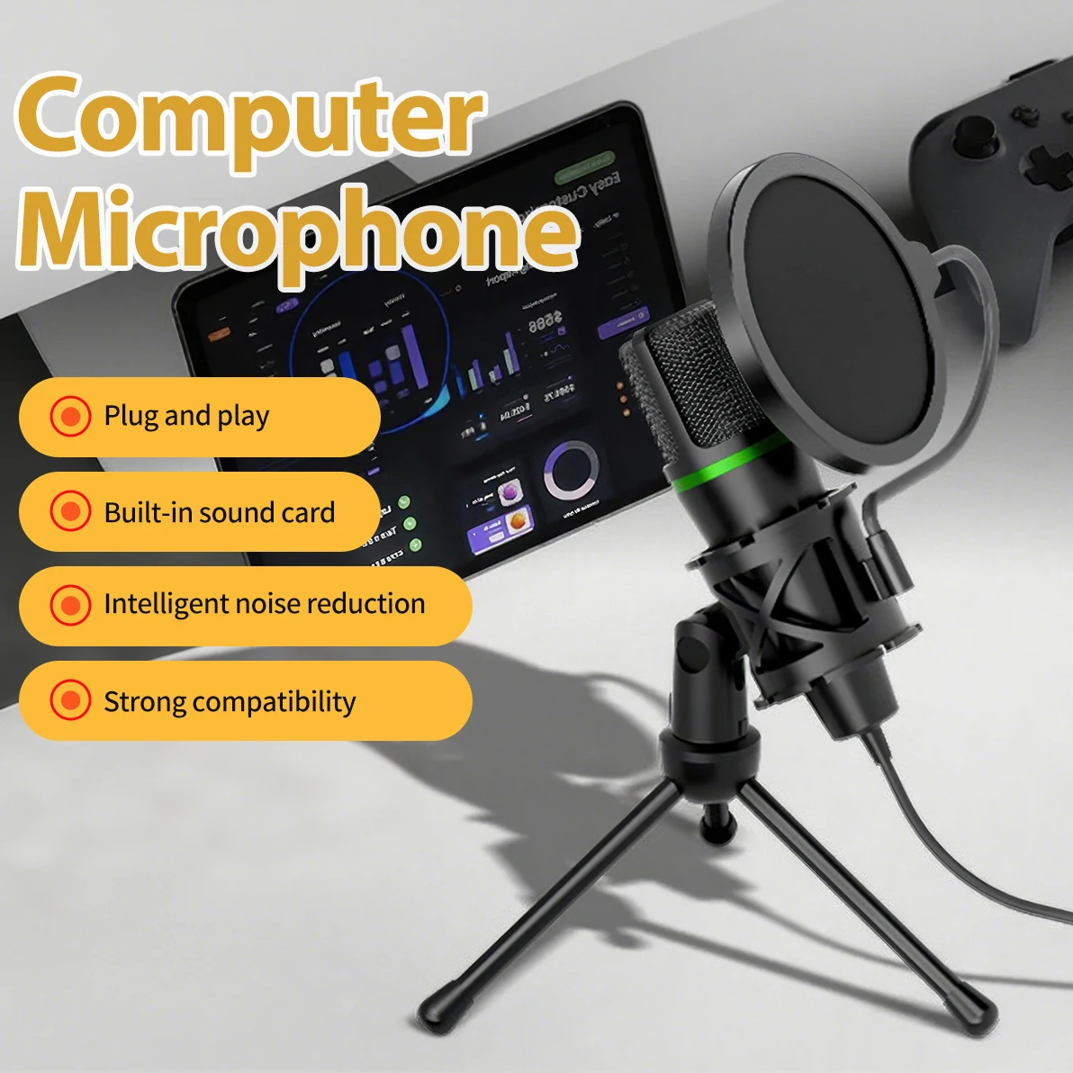 Condenser Microphone USB Wired - Laptop Accessories Cool ulasan dan harga