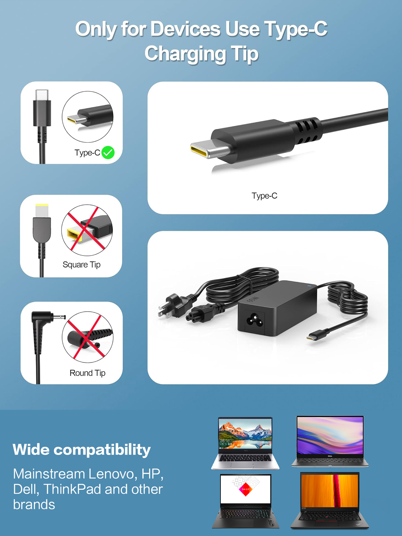 Reletech 65W USB C Laptop Char - Laptop Accessories Dell ulasan dan harga